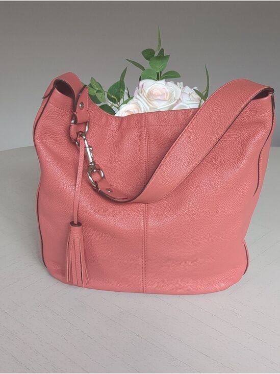 Coach Handbags - Coach Large coral Avery Leather Hobo Shoulder Bag F23309 Pebbled Leather